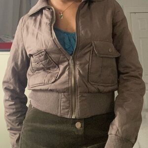 Navy green cropped jacket